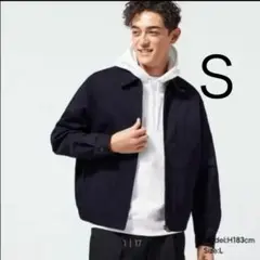 【GU】ドリズラージャケット　Ｓ　ネイビー　美品　ジップアップブルゾン