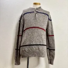 70s ペンドルトン PENDLETON ネップ混ウールニット M くるみボタンのサムネイル