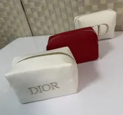 DIOR ポーチ 3点セット ホワイト レッド