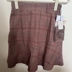 チェック柄　オリーブ　デ　オリーブ　スカート