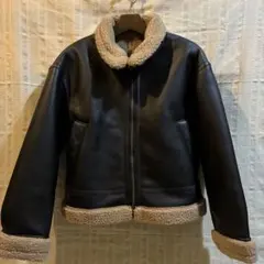 G U フェイクムートンショートフライトジャケット ブラック サイズL