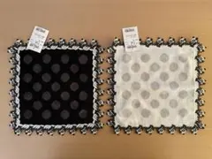 【新品・未使用品】 近沢レース シーズンハンカチ/ パンダ（ドット柄2枚セット）