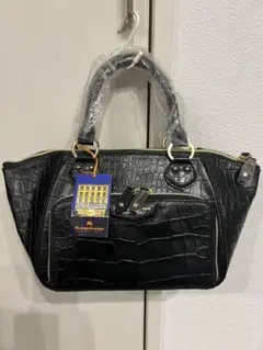 モーダプリンチペ☆黒☆クロコダイル風☆ハンドバッグ☆新品未使用