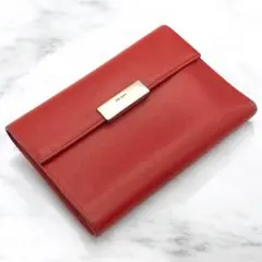 PRADA・プラダ・三つ折り財布・サフィアーノ・赤・ギャランティカード