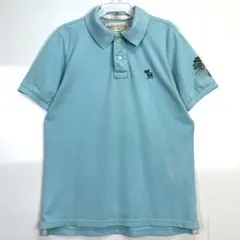 Abercrombie&Fitchアバクロ半袖ポロシャツロゴ刺繍ワッペン両面