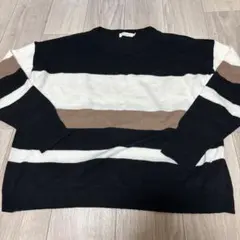 ストライプ 長袖ニットセーター　アースミュージックアンドエコロジー