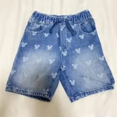 【超美品】babyGAP Disney ミッキー柄 デニム半ズボン 110cm
