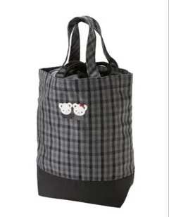 familiar シューズバッグ ファミリア ブラック チェック トートバッグ