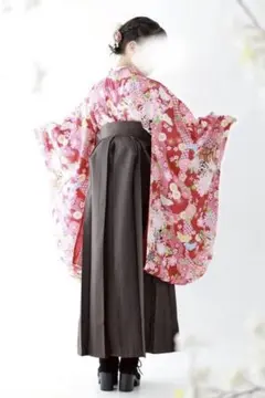 袴　卒業式　150 肌じゅばん付　キャサリンコテージ　いにしえ華車赤×濃茶袴