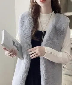 Ada. ふわふわ肌触り抜群♪ ファーベスト ・ジレ