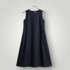 nagonstans ナゴンスタンス【美品】　リネンフレアワンピース　ブラックのサムネイル