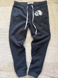 【インパクト◎】インディアン刺繍 スウェットパンツ M ネイビー