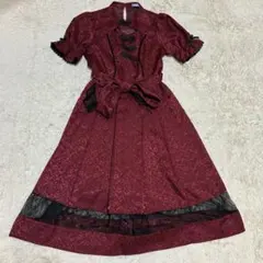 axes femme kawaii チャイナ釦ジャガードワンピ ワインレッドのサムネイル