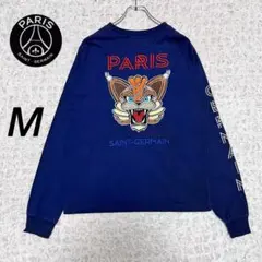 『大人気』　PSG パリサンジェルマン　ロンT ビッグ刺繍　ネイビー　【M】のサムネイル