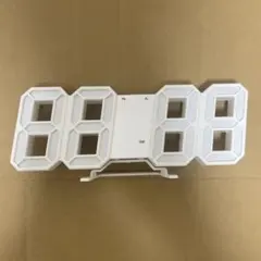 LED デジタル置時計 壁掛け時計 ホワイト
