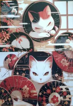 おすそ分け：【next soon様♡和風/和柄N112-c猫】デザインペーパー