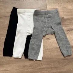 ベビースパッツ・レギンス 3点セット 黒 白 グレー