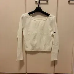 【mline】ホワイト長袖クルーネックトップス