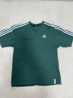 adidas アディダス 3ストライプ Tシャツ グリーン Sのサムネイル