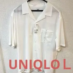 UNIQLO オープンカラーシャツ L ホワイト