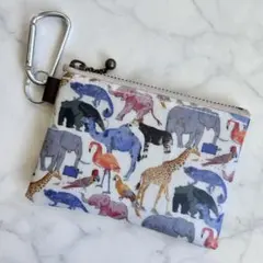 リバティ　キュー・フォー・ザ・ズー　レジ袋ポーチ キーホルダー　カードケース