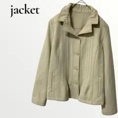 ボタンジャケット ステッチ ベージュ オフィス カジュアル 【M】 ポケット