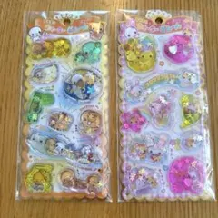 キラキラウォーターinシール　なっとうちゃん　フワフワらびちゃん2枚セット