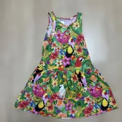 ★H&Mカラフルなフラミンゴ柄ノースリーブワンピース US 6-8Y★①