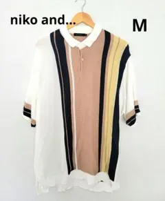 【美品】NIKO AND… ニコアンド 半袖ニットポロ Mのサムネイル