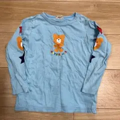 水色クマ柄長袖カットソー　ミキハウス　ホットビスケッツ