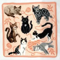 新品 未使用 フェイラー ハンカチ 25cm フラッフィーフレンズ 猫