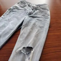 エイチアンドエム ダメージデニム パンツ ライトブルー