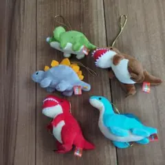 AMUFUN 恐竜時代 ぬいぐるみ マスコット 5種セット
