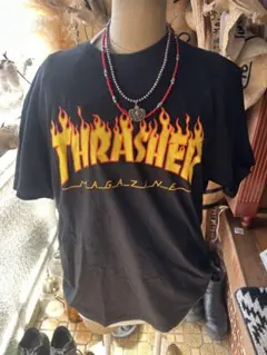 THRASHER フレイムロゴ Tシャツ Lサイズ