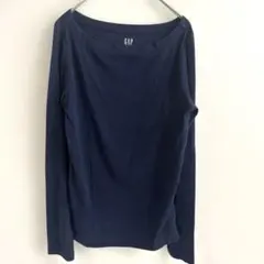 【ギャップ】長袖 ボートネックカットソー ネイビー Sのサムネイル