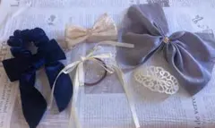 ヘアアクセサリー リボン 5点 セット
