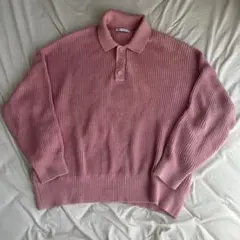 ZARA ピンク ポロセーター 長袖