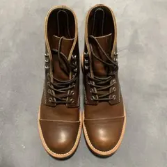 新品 ブラウンレザー ハイカットブーツ