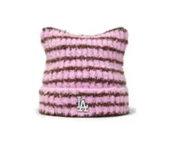 ♡韓国限定♡ MLB Korea カリナ着用 ピンク猫耳ニット帽 完売品 - メルカリ