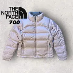 【ザ・ノースフェイス】ヌプシ　ダウンジャケット　薄ピンク　S 700 刺繍ロゴh