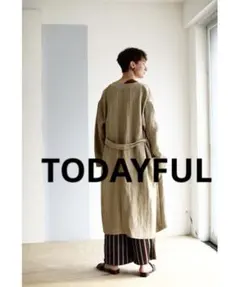 TODAYFUL リネンガウンコート　リネン100% ベージュ　36 おしゃれ