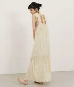 Kastane ワッシャーシフォン無地ワンピース