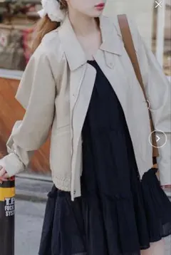 Kastane フェイクレザーショートブルゾン