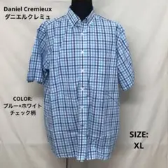 Daniel Cremieux/ダニエルクレミュ/半袖シャツ/XL/青×白のサムネイル