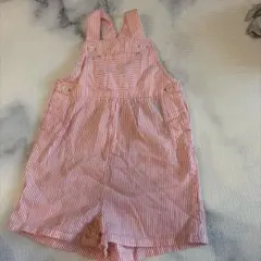 H&M 赤白ストライプ オーバーオール 92