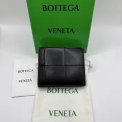 付属品/美品　BOTTEGA VENETA二つ折り財布　ブラック　カセット　財布