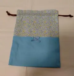 裏付き巾着袋　給食袋　お道具袋 ハンドメイド