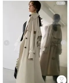 【FRAY I.D】シャンブレーツイルロングトレンチコート／撥水