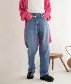 LOWRYSFARM ＣＯＮＥ／アシメデニムパンツ　Mサイズ ブルー