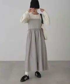【未使用】free's mart異素材ドッキングキャミワンピースグレーM